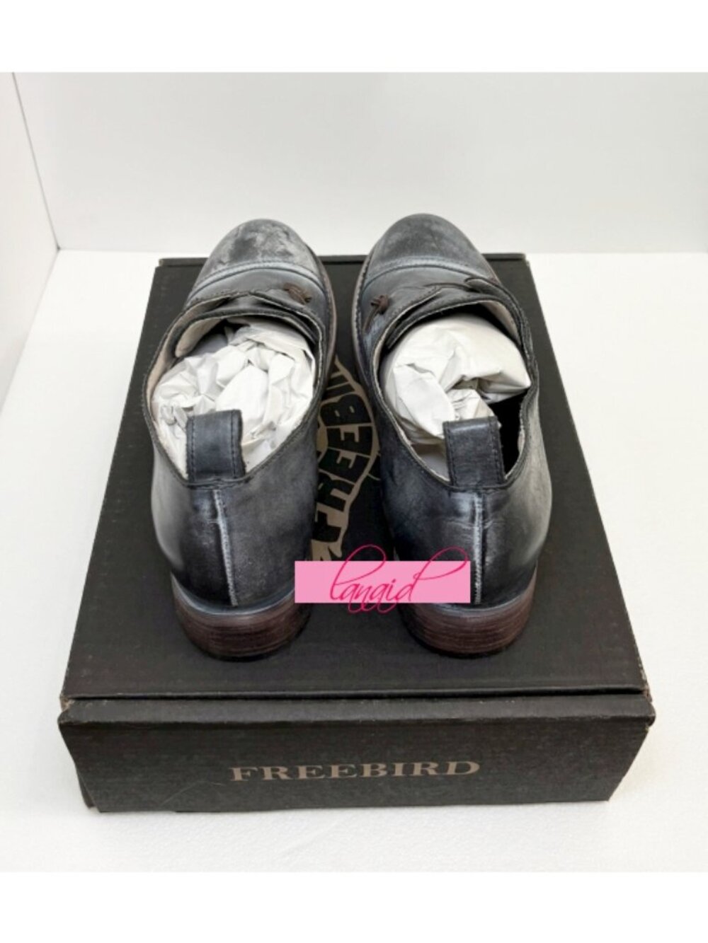 Freebird Mabel Leather Oxfords Distressed Edgy Grey Steampunk Loafers Flats 10 - Picture 10 of 15